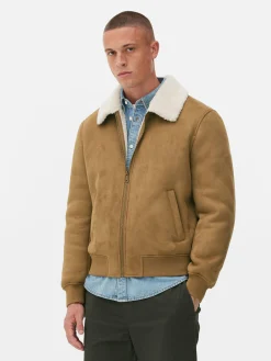 Jacken Und Mäntel|Primark Jacke In Wildleder-Optik Mit Borg-Kragen Braun