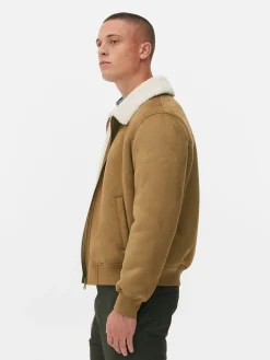 Jacken Und Mäntel|Primark Jacke In Wildleder-Optik Mit Borg-Kragen Braun
