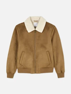 Jacken Und Mäntel|Primark Jacke In Wildleder-Optik Mit Borg-Kragen Braun