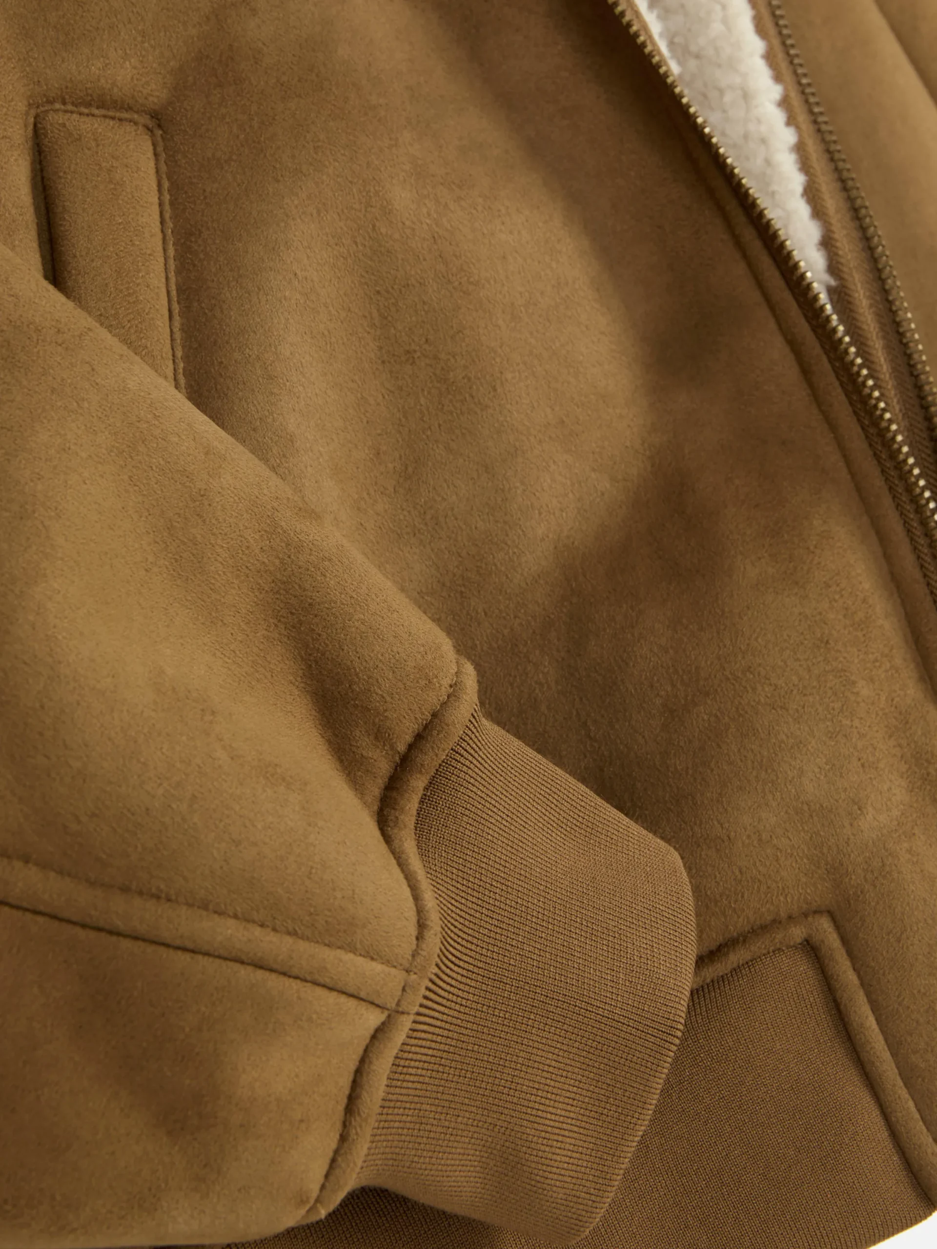 Jacken Und Mäntel|Primark Jacke In Wildleder-Optik Mit Borg-Kragen Braun
