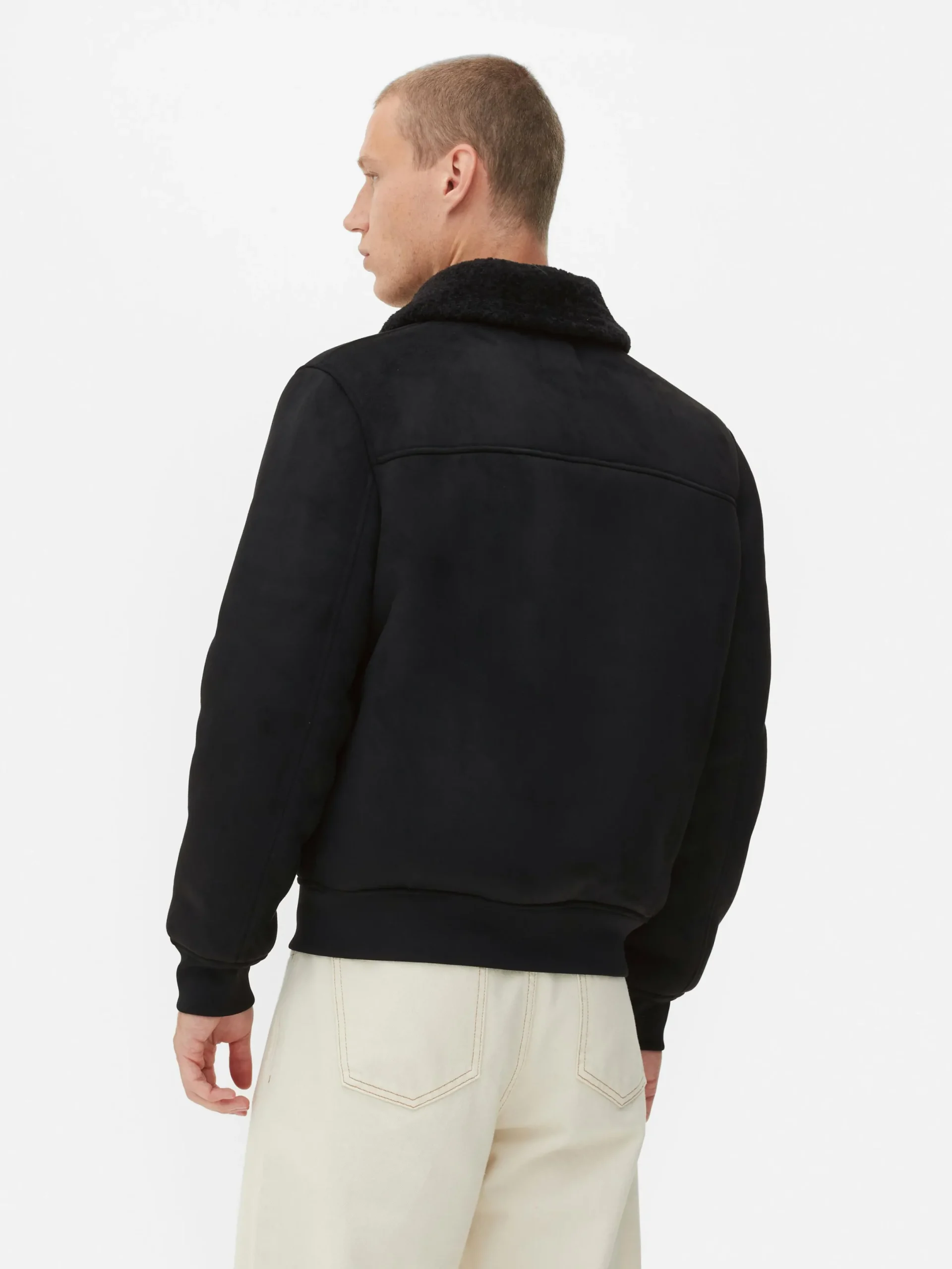 Jacken Und Mäntel|Primark Jacke In Wildleder-Optik Mit Borg-Kragen Schwarz