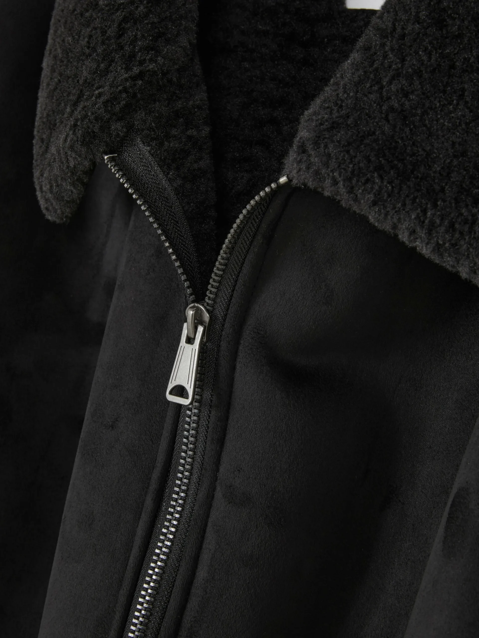 Jacken Und Mäntel|Primark Jacke In Wildleder-Optik Mit Borg-Kragen Schwarz