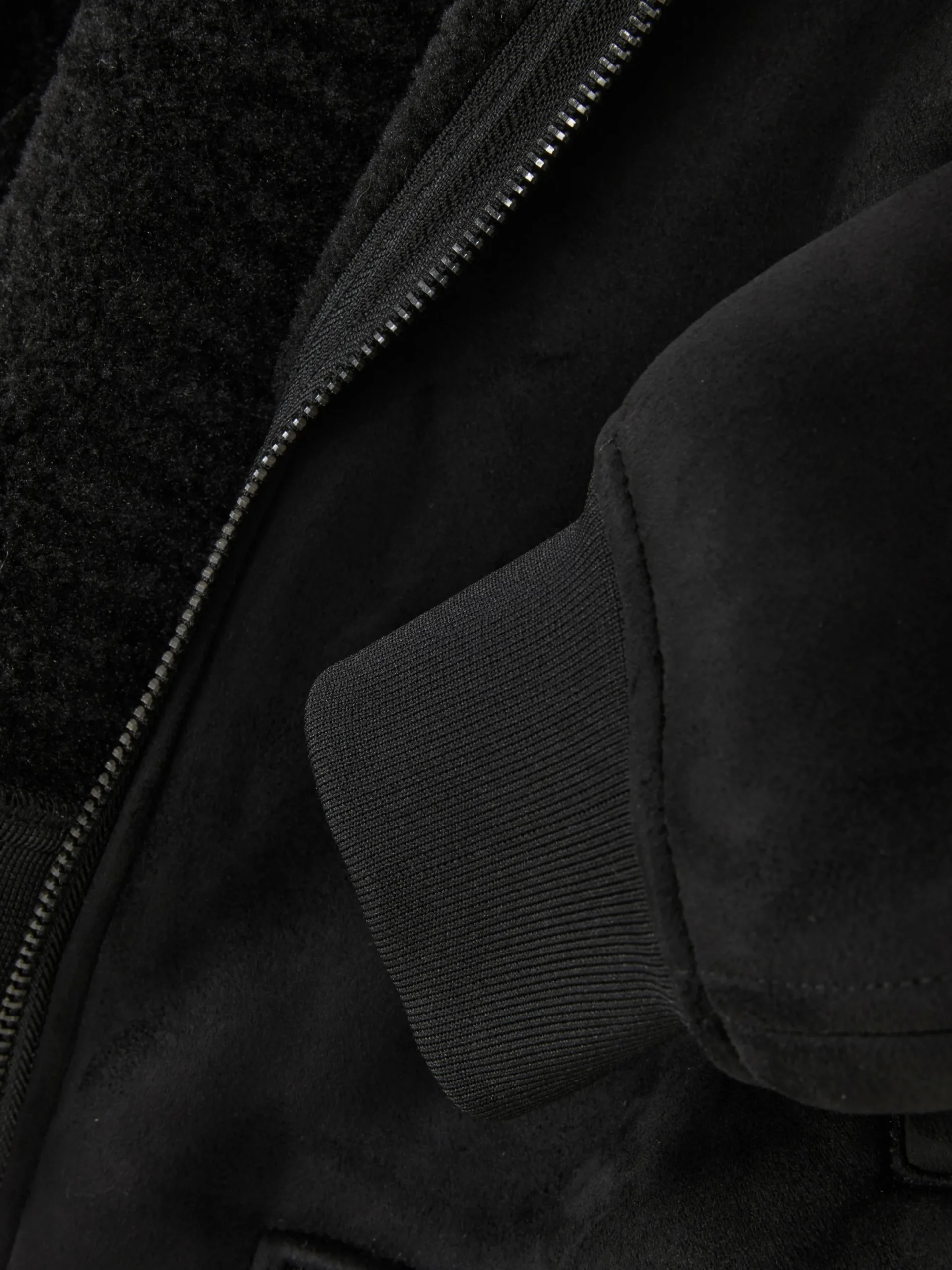 Jacken Und Mäntel|Primark Jacke In Wildleder-Optik Mit Borg-Kragen Schwarz