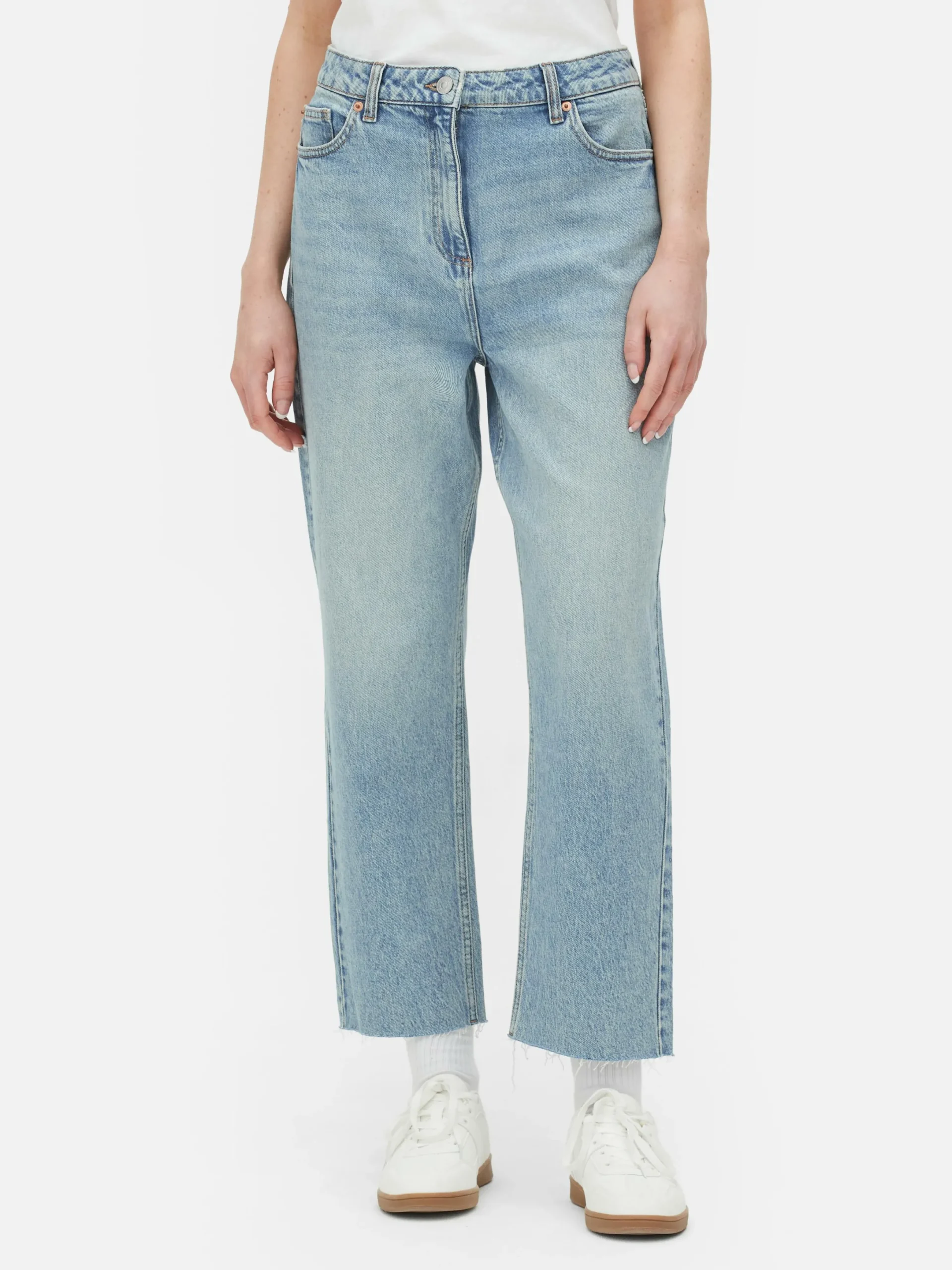 Denim|Jeans|Primark Jeans Mit Verkürztem Saum Und Geradem Bein Hellblau