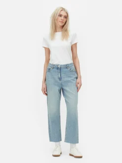 Denim|Jeans|Primark Jeans Mit Verkürztem Saum Und Geradem Bein Hellblau