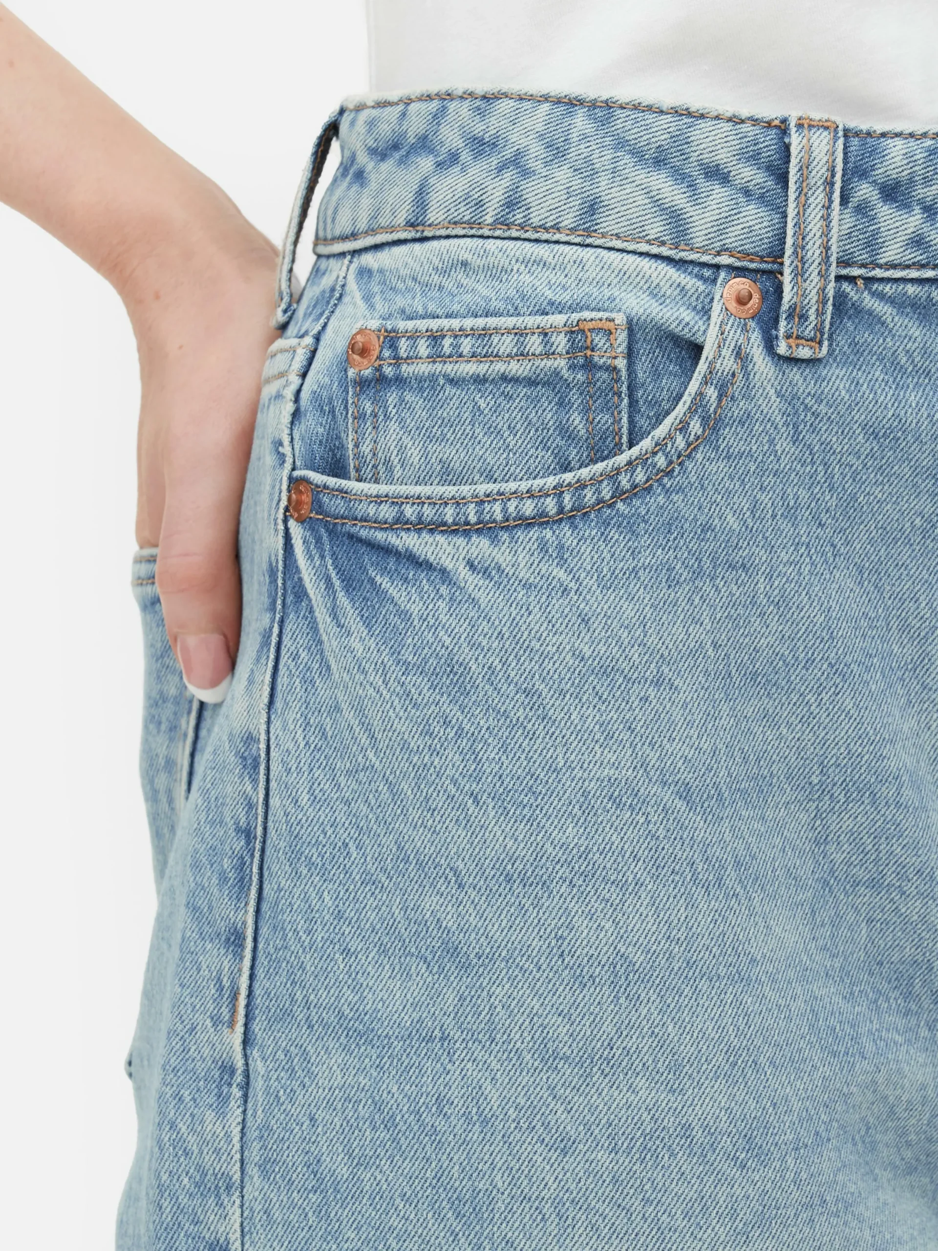 Denim|Jeans|Primark Jeans Mit Verkürztem Saum Und Geradem Bein Hellblau