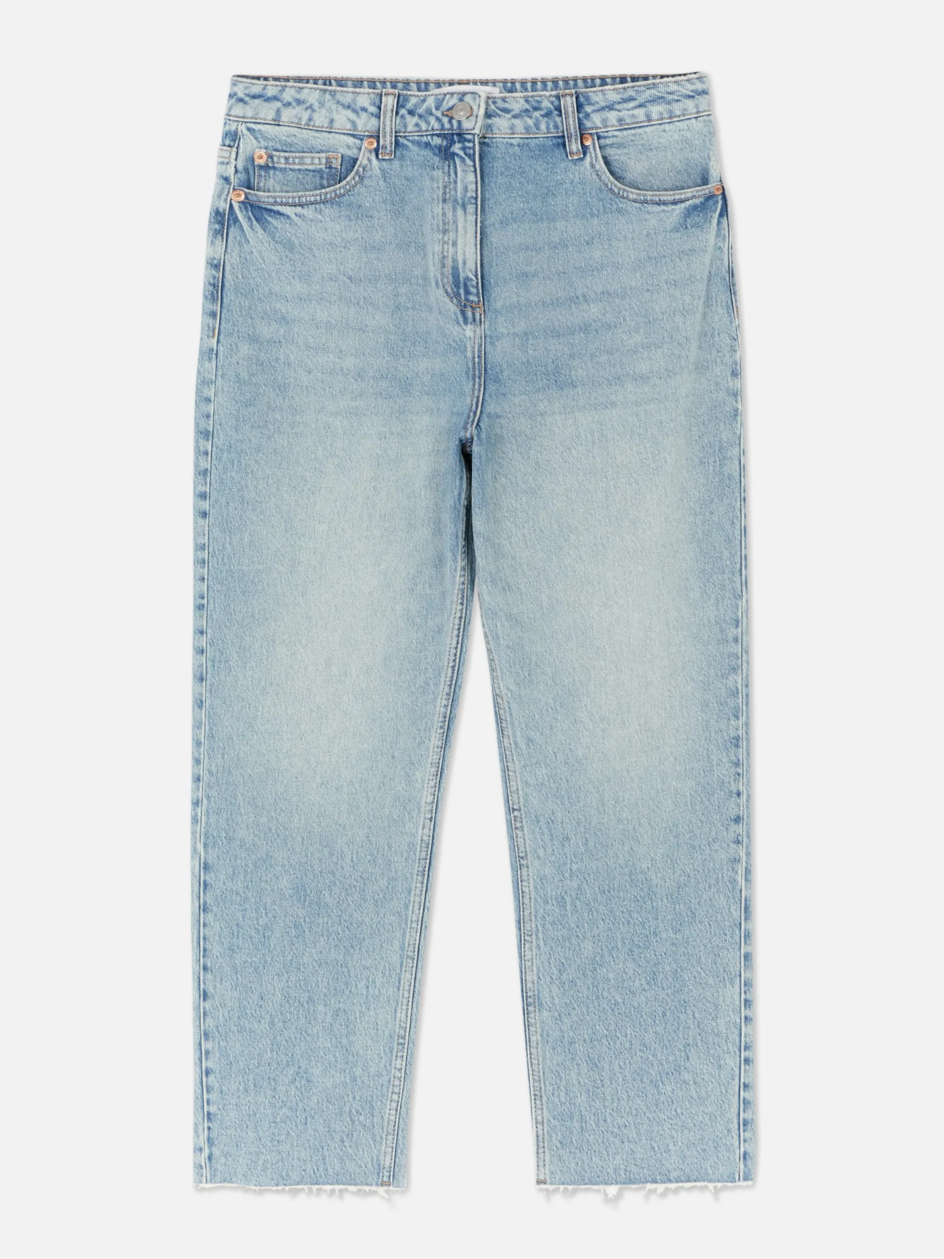 Denim|Jeans|Primark Jeans Mit Verkürztem Saum Und Geradem Bein Hellblau