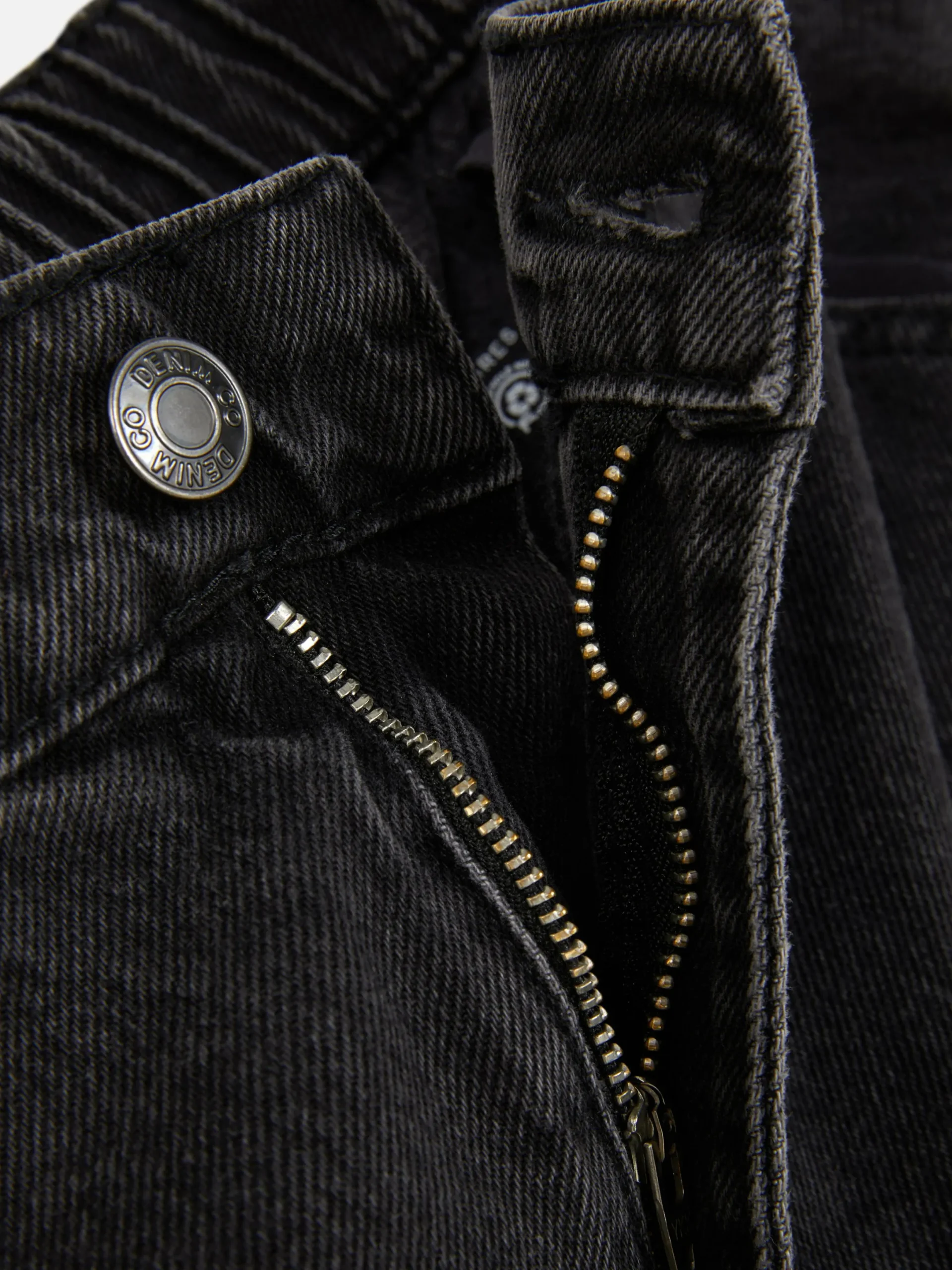 Denim|Jeans|Primark Jeans Mit Weitem Bein Und Elastikbund Leichtes Schwarz