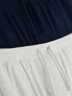 Schlafanzüge|Primark Jersey-Schlafanzughosen, 2er-Pack Grau meliert