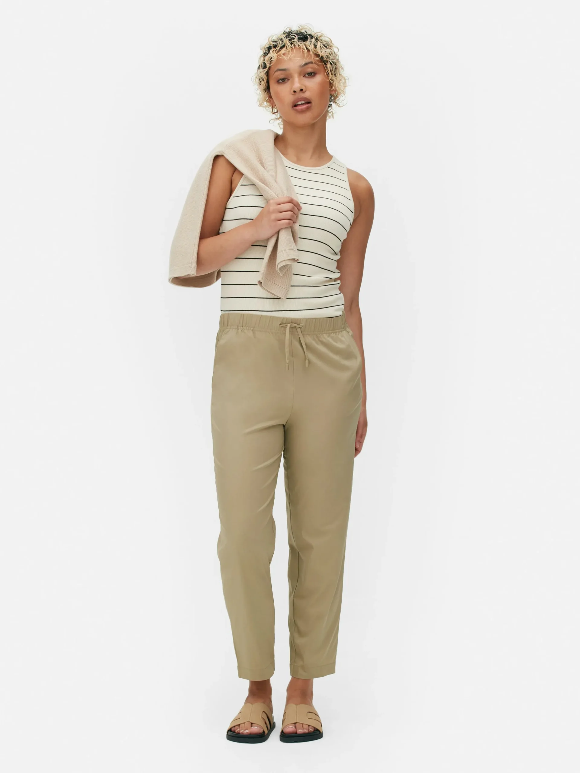 Jogginghosen|Primark Jogginghose Aus Popeline In Konischer Form Taupefarben