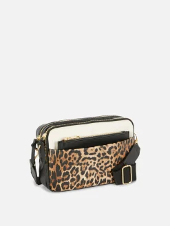 Taschen Und Portemonnaies|Primark Kameratasche In Krokodil-Optik Mit Doppelreißverschluss Braun