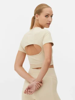 Fitnesskleidung Und Activewear|Primark „Kappa X “ Bauchfreies Kombi-Top Ecrufarben