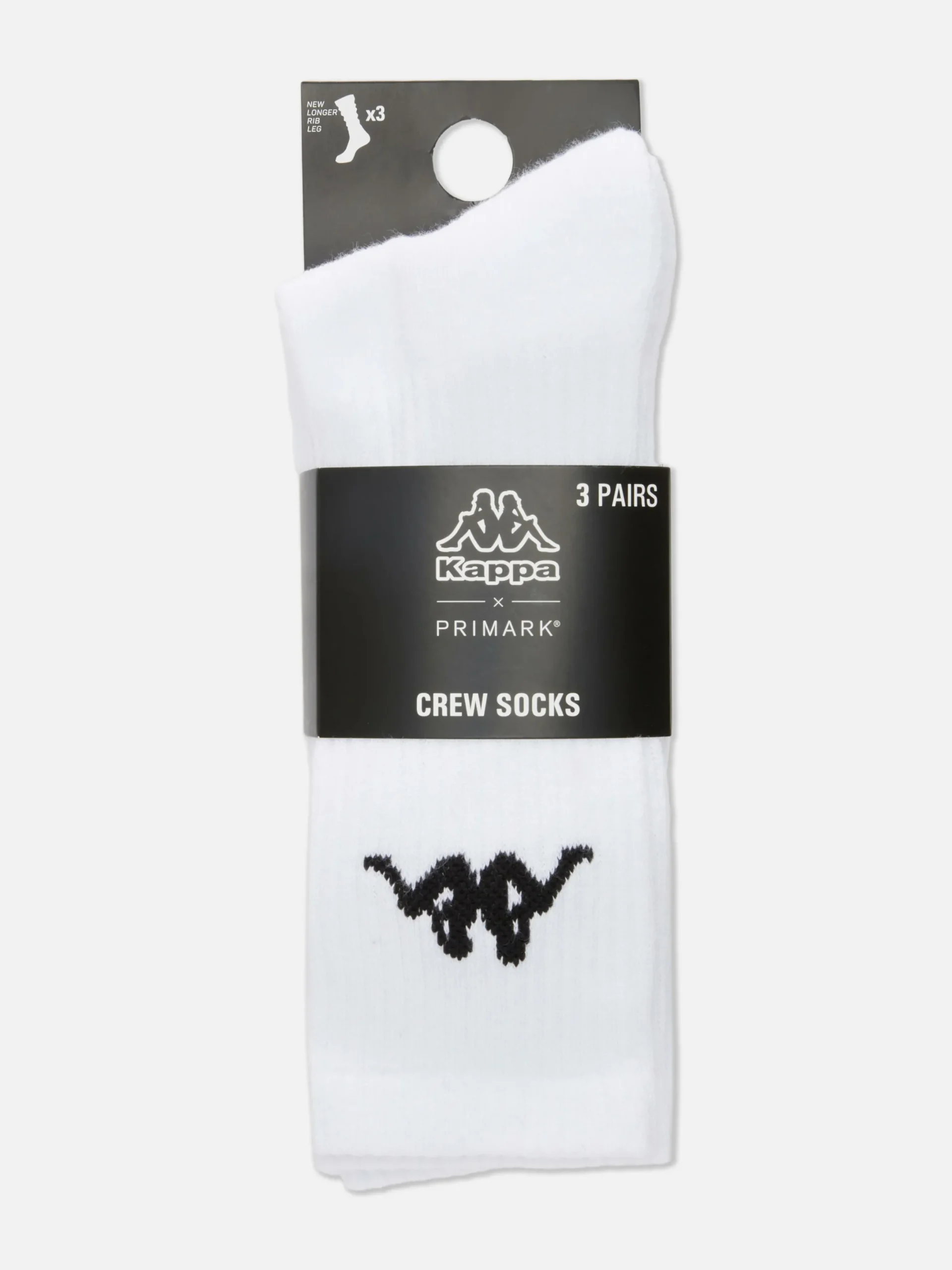 Socken|Primark „Kappa X “ Crew-Socken, 3er-Pack Weiß