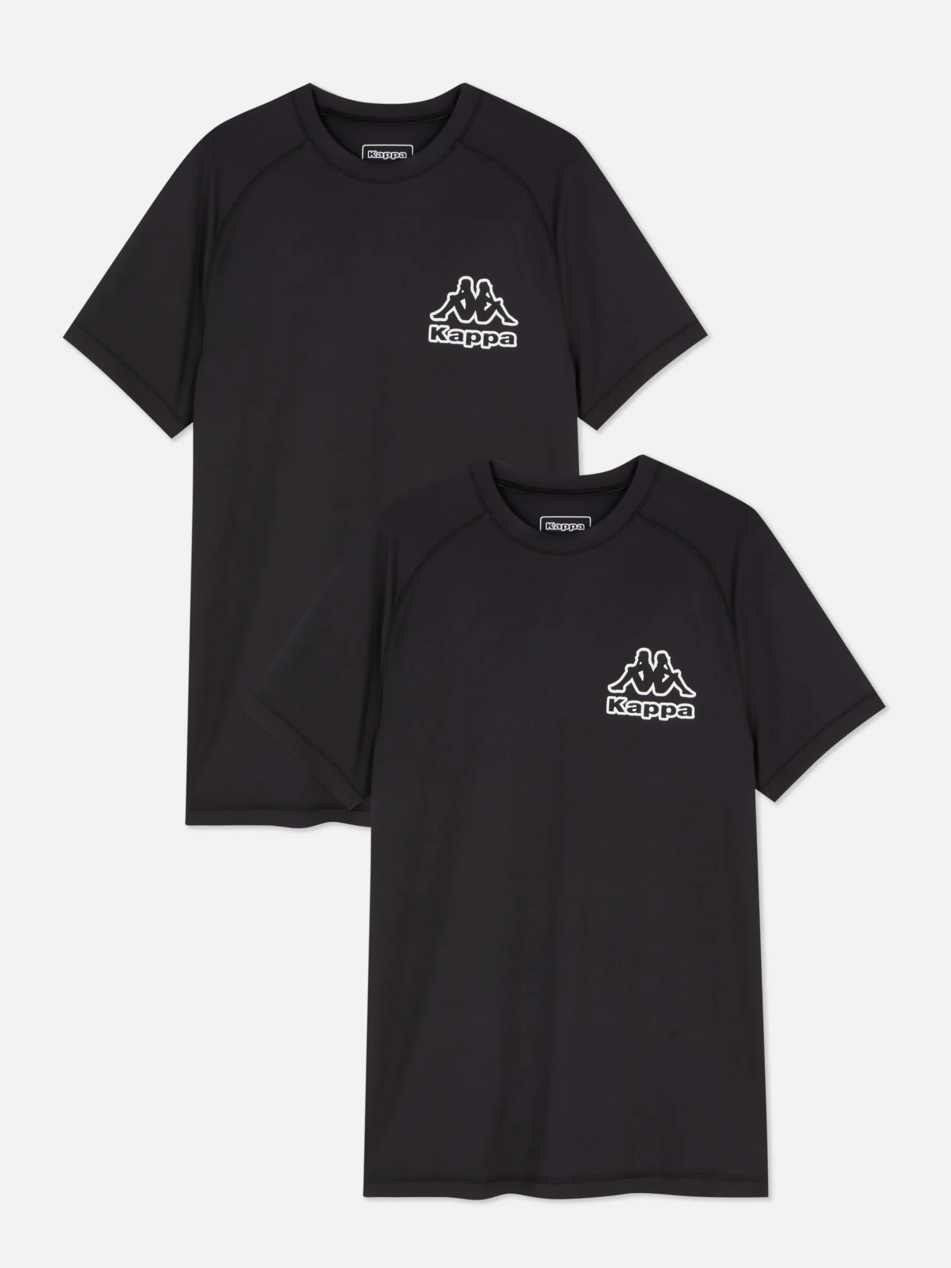Sportbekleidung|Tops Und T-Shirts|Primark „Kappa X “ Performance-T-Shirt, 2er-Pack Schwarz
