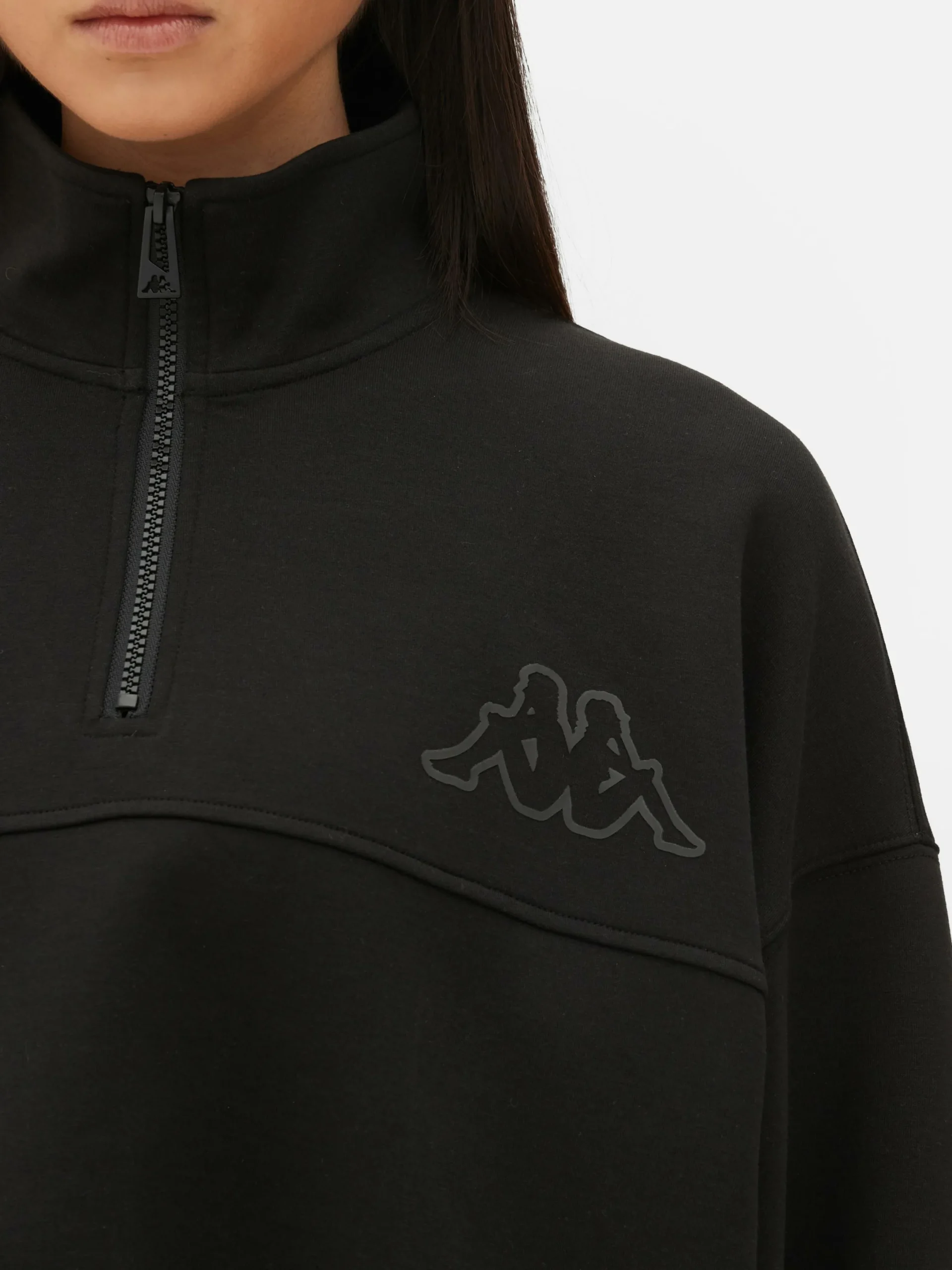 Fitnesskleidung Und Activewear|Primark „Kappa X “ Sweatshirt Mit Reißverschluss Schwarz