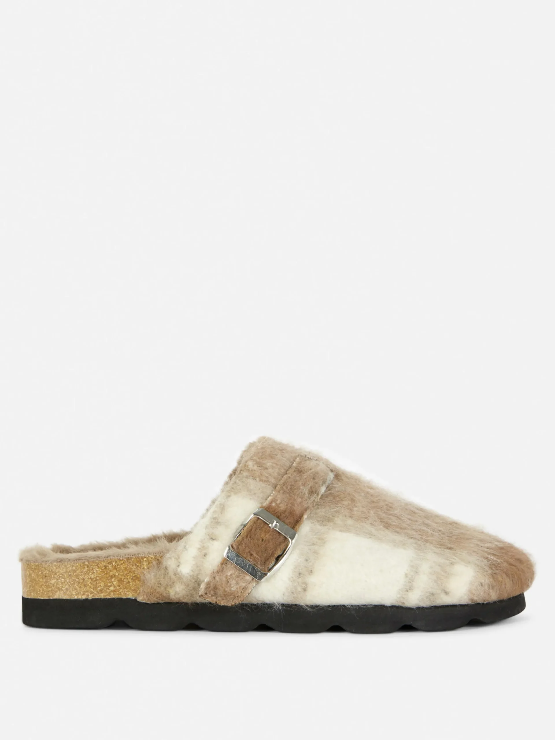 Hausschuhe|Hausschuhe|Primark Karierte „Rita Ora“ Clog-Mules Mit Kunstfellfutter Braun