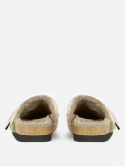 Hausschuhe|Hausschuhe|Primark Karierte „Rita Ora“ Clog-Mules Mit Kunstfellfutter Braun