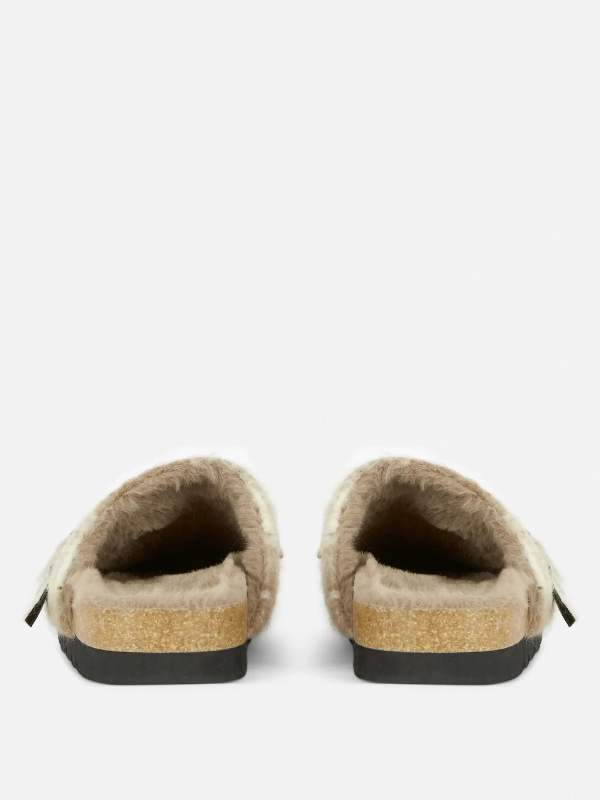 Hausschuhe|Hausschuhe|Primark Karierte „Rita Ora“ Clog-Mules Mit Kunstfellfutter Braun