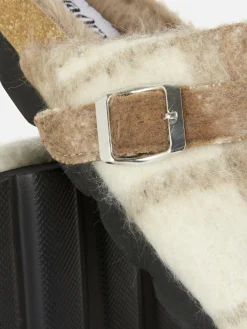 Hausschuhe|Hausschuhe|Primark Karierte „Rita Ora“ Clog-Mules Mit Kunstfellfutter Braun