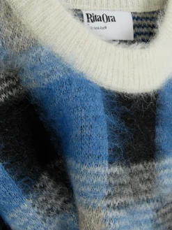 Pullover Und Cardigans|Primark Karierter „Rita Ora“ Pullover Aus Gebürstetem Stoff Marineblau