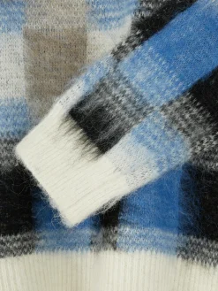 Pullover Und Cardigans|Primark Karierter „Rita Ora“ Pullover Aus Gebürstetem Stoff Marineblau