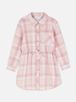 Kleider|Primark Kariertes Blusenkleid Rosa