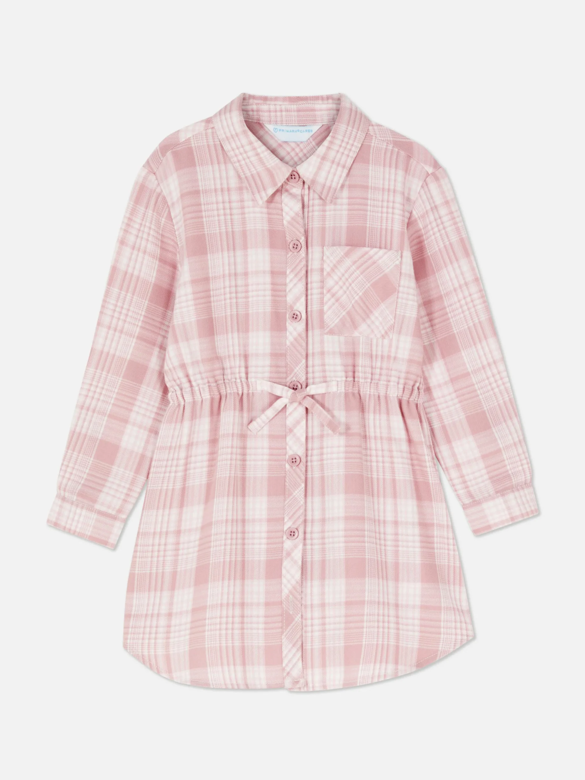 Kleider|Primark Kariertes Blusenkleid Rosa