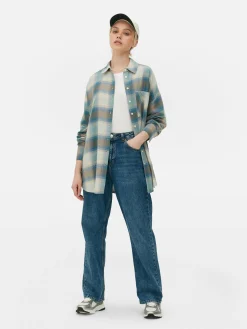 Blusen|Primark Kariertes Hemd In Boyfriend-Fit Blau