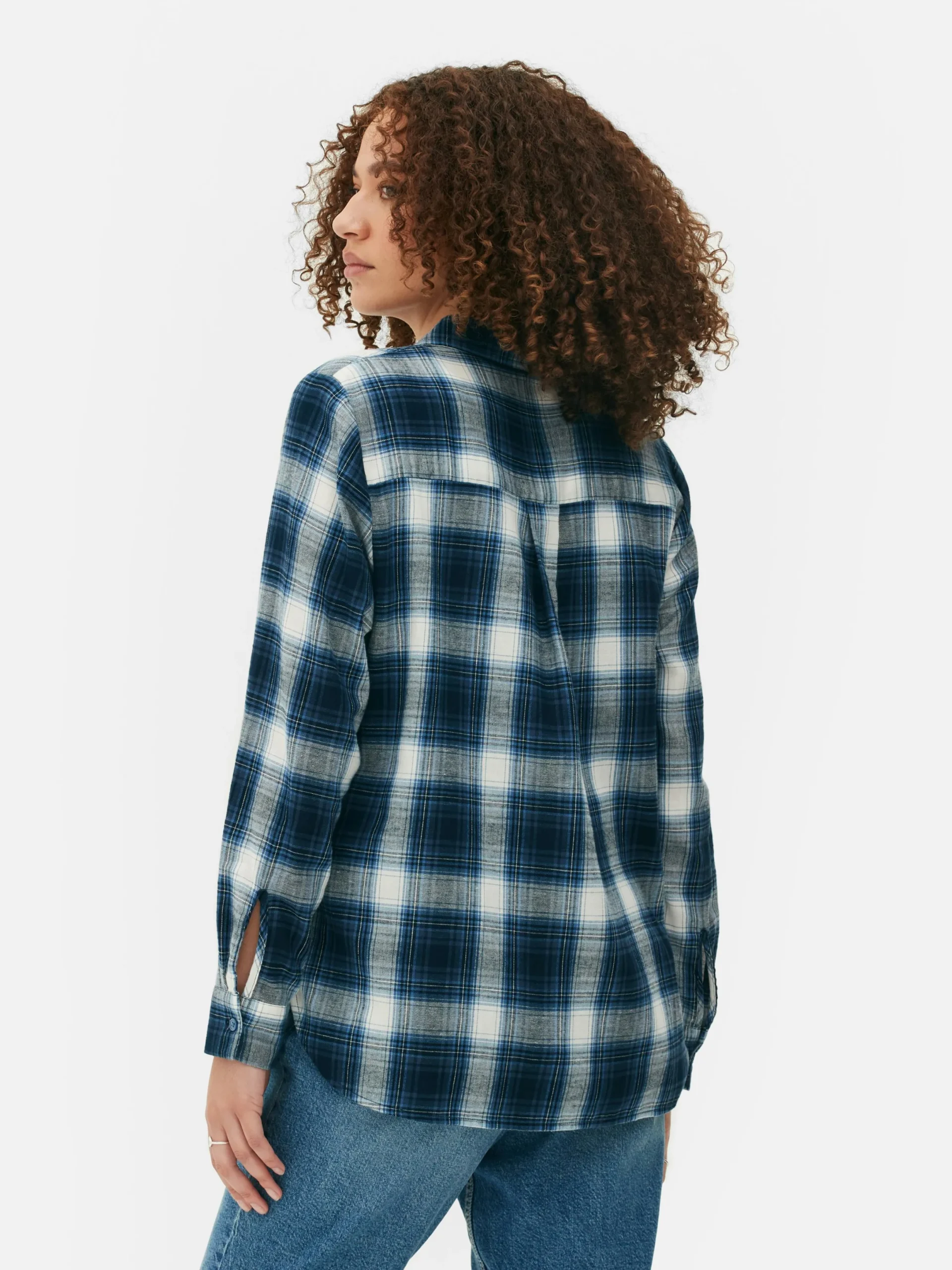 Blusen|Primark Kariertes Hemd Mit Knopfleiste Marineblau