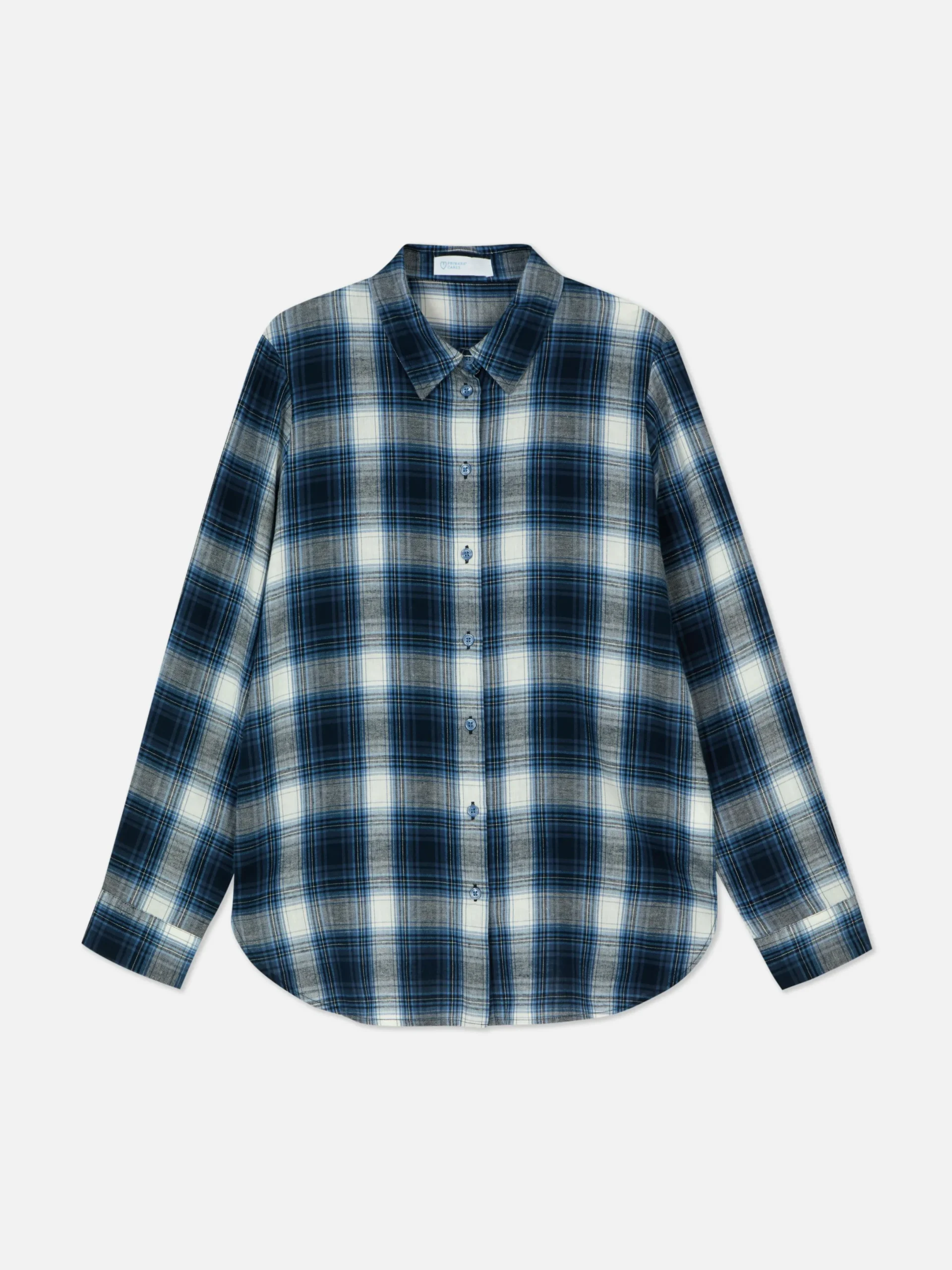 Blusen|Primark Kariertes Hemd Mit Knopfleiste Marineblau