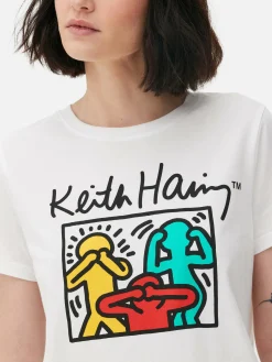 Tops Und T-Shirts|Primark „Keith Haring“ T-Shirt Mit Grafik Weiß