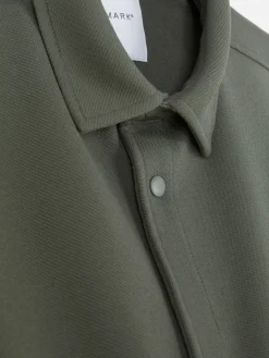 Hemden|Primark „Kem“ Jersey-Hemdjacke Khakifarben