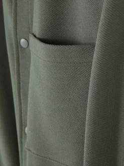Hemden|Primark „Kem“ Jersey-Hemdjacke Khakifarben