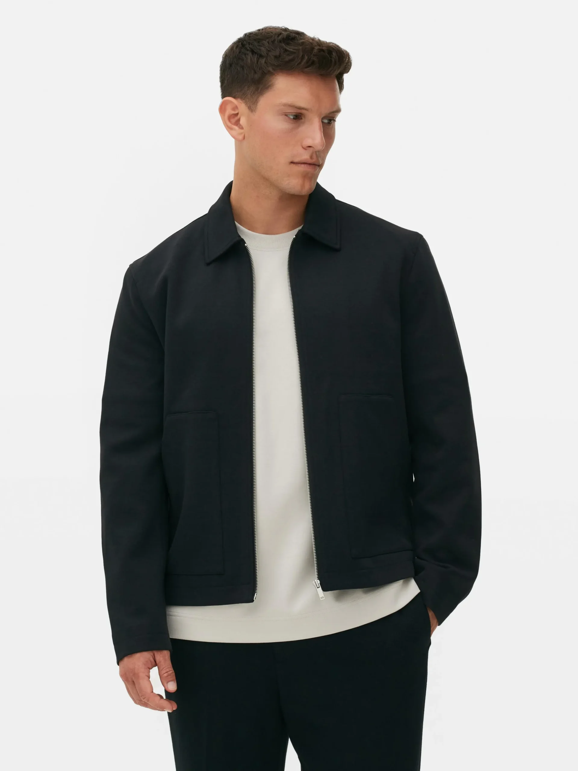 Jacken Und Mäntel|Primark „Kem“ Jerseyjacke Mit Reißverschluss Schwarz