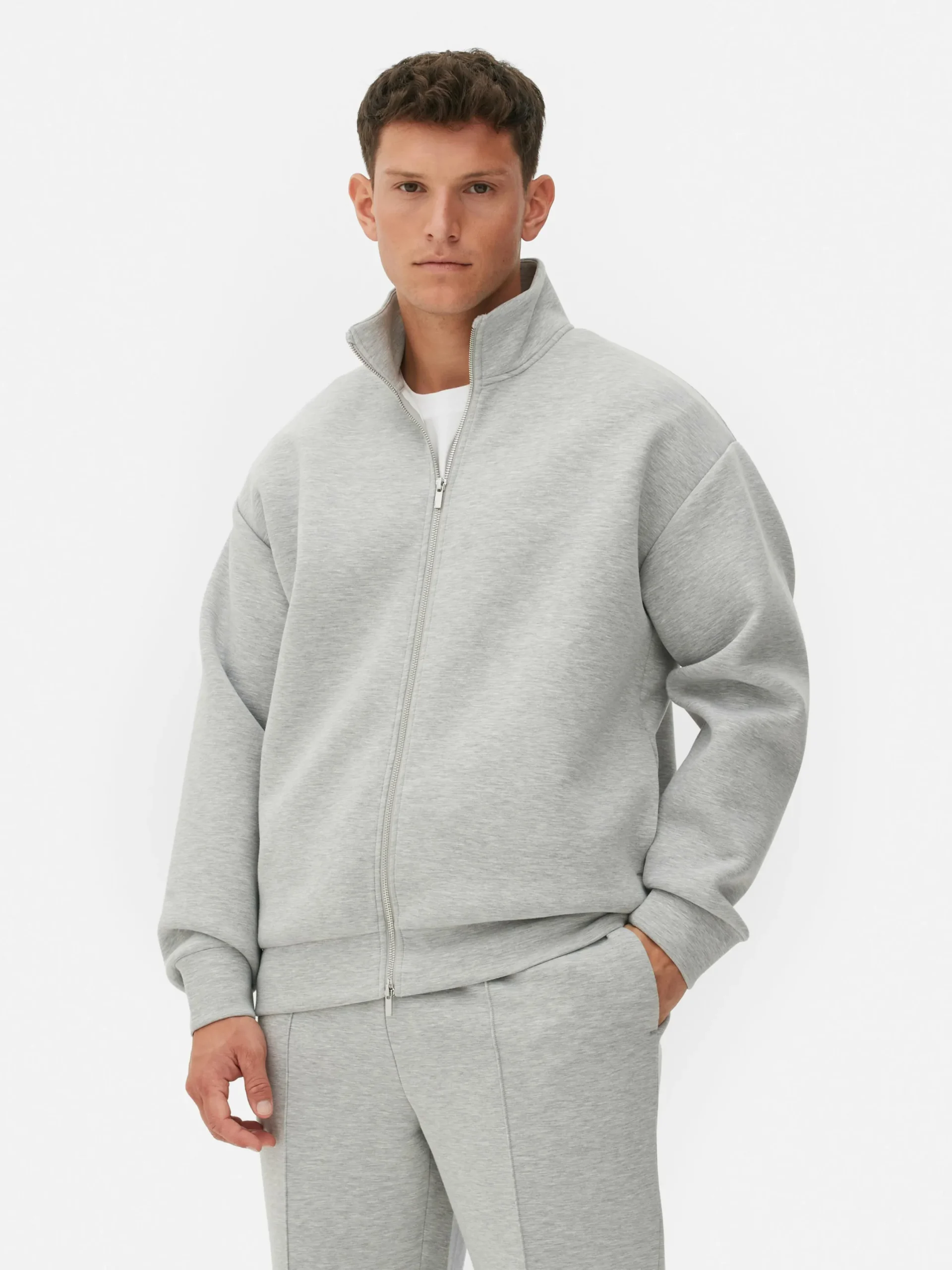 Hoodies Und Sweatshirts|Primark „Kem“ Sweatshirt Mit RV-Trichterkragen Grau meliert