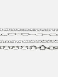 Schmuck|Primark Kettenarmbänder Mit Strass, 4er-Pack Weiß
