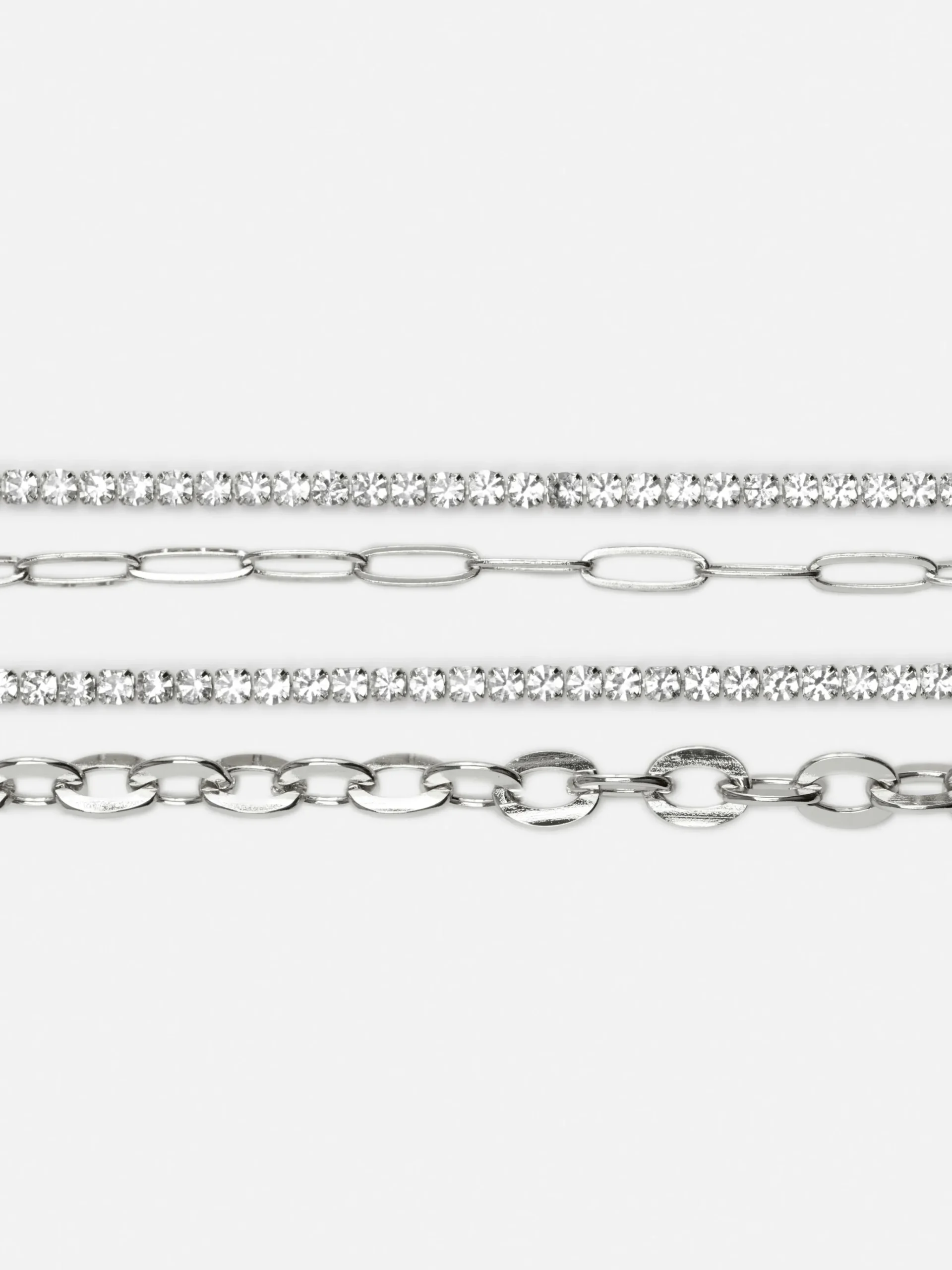 Schmuck|Primark Kettenarmbänder Mit Strass, 4er-Pack Weiß