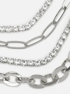 Schmuck|Primark Kettenarmbänder Mit Strass, 4er-Pack Weiß