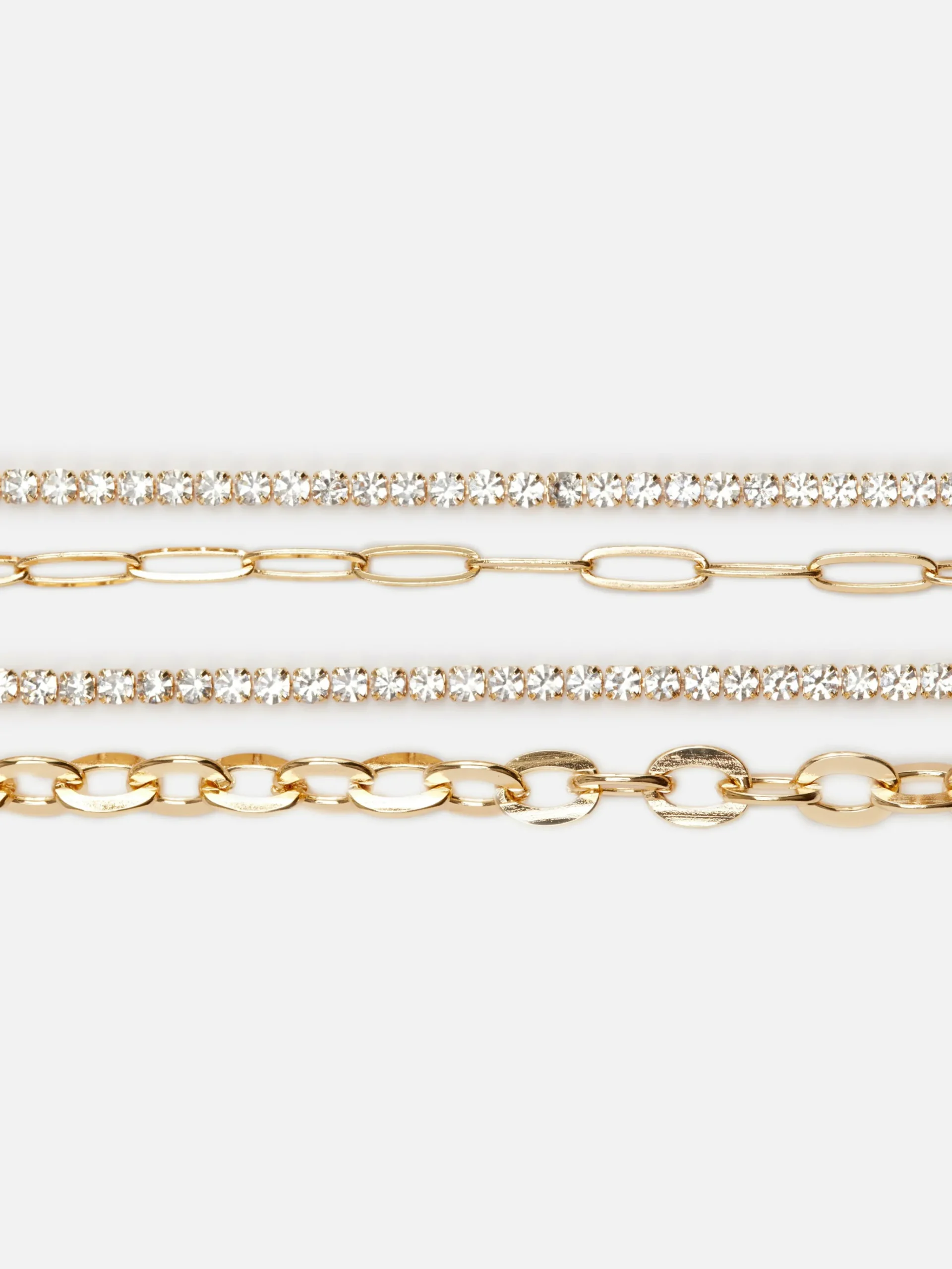 Schmuck|Primark Kettenarmbänder Mit Strass, 4er-Pack Gelb