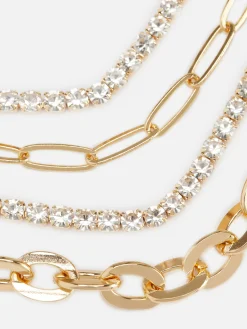 Schmuck|Primark Kettenarmbänder Mit Strass, 4er-Pack Gelb