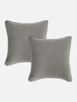 Kissen Und Bezüge|Primark Kissenbezüge Aus Samt, 2er-Pack Grau