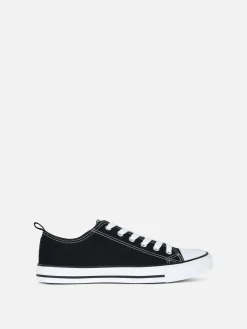 Sneakers|Primark Klassische Low-Top Canvas-Sneaker Schwarz/Weiß