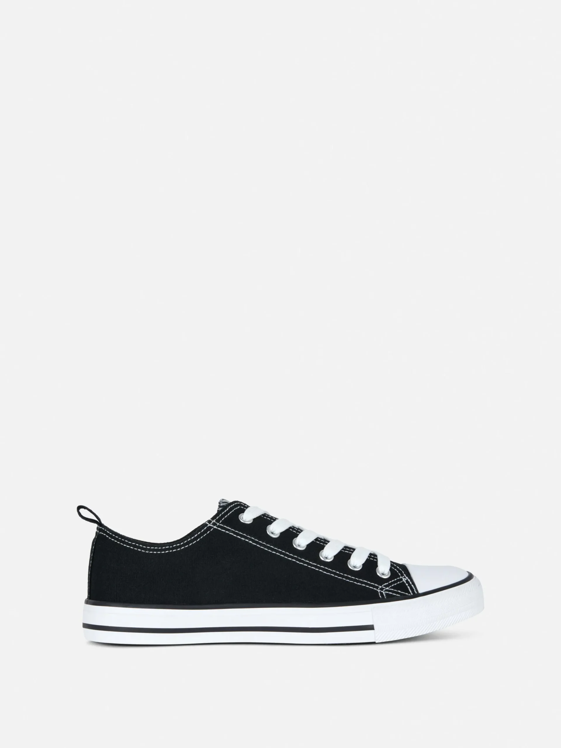 Sneakers|Primark Klassische Low-Top Canvas-Sneaker Schwarz/Weiß
