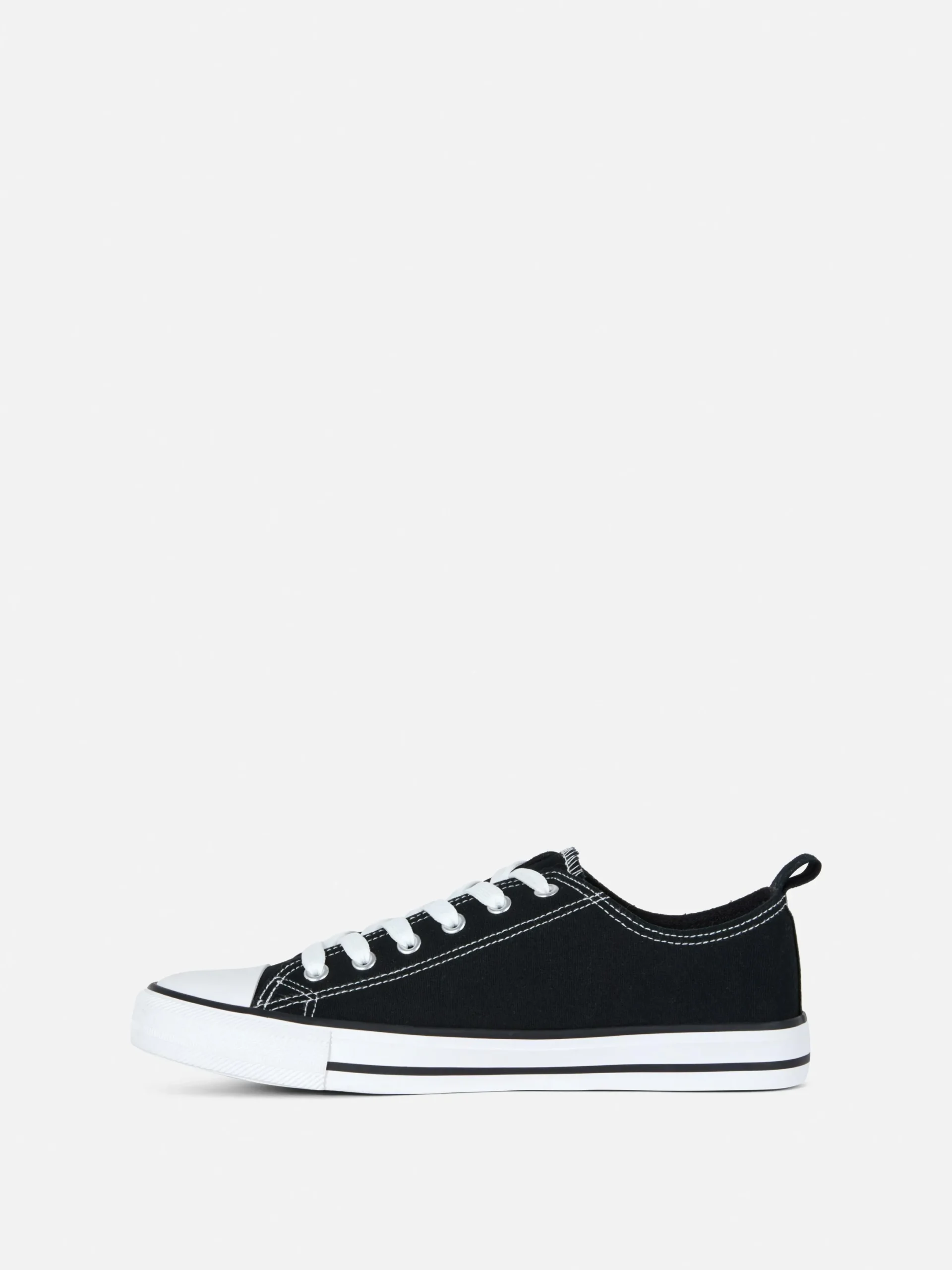 Sneakers|Primark Klassische Low-Top Canvas-Sneaker Schwarz/Weiß