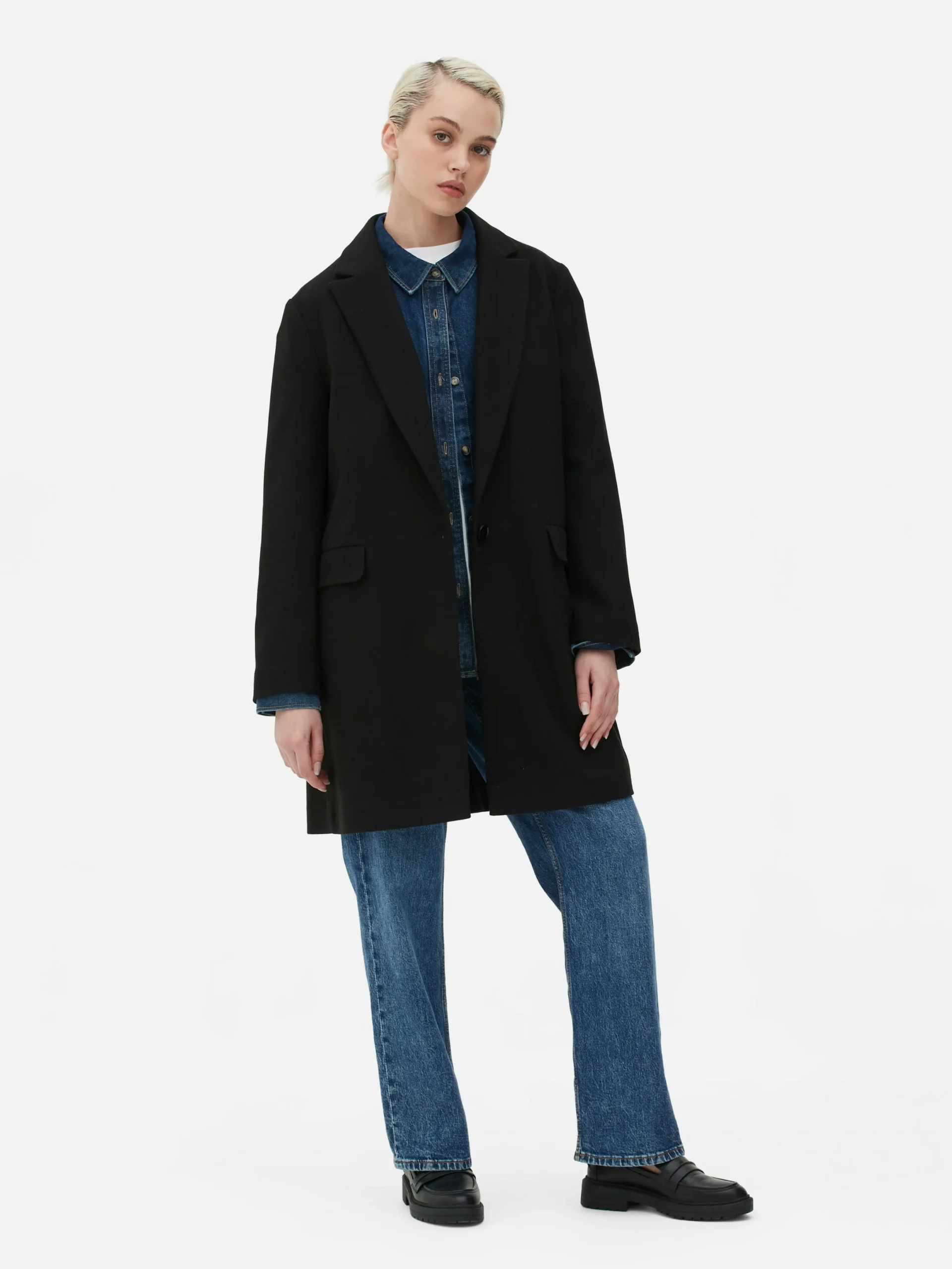 Jacken Und Mäntel|Primark Klassischer Einreihiger Mantel Schwarz