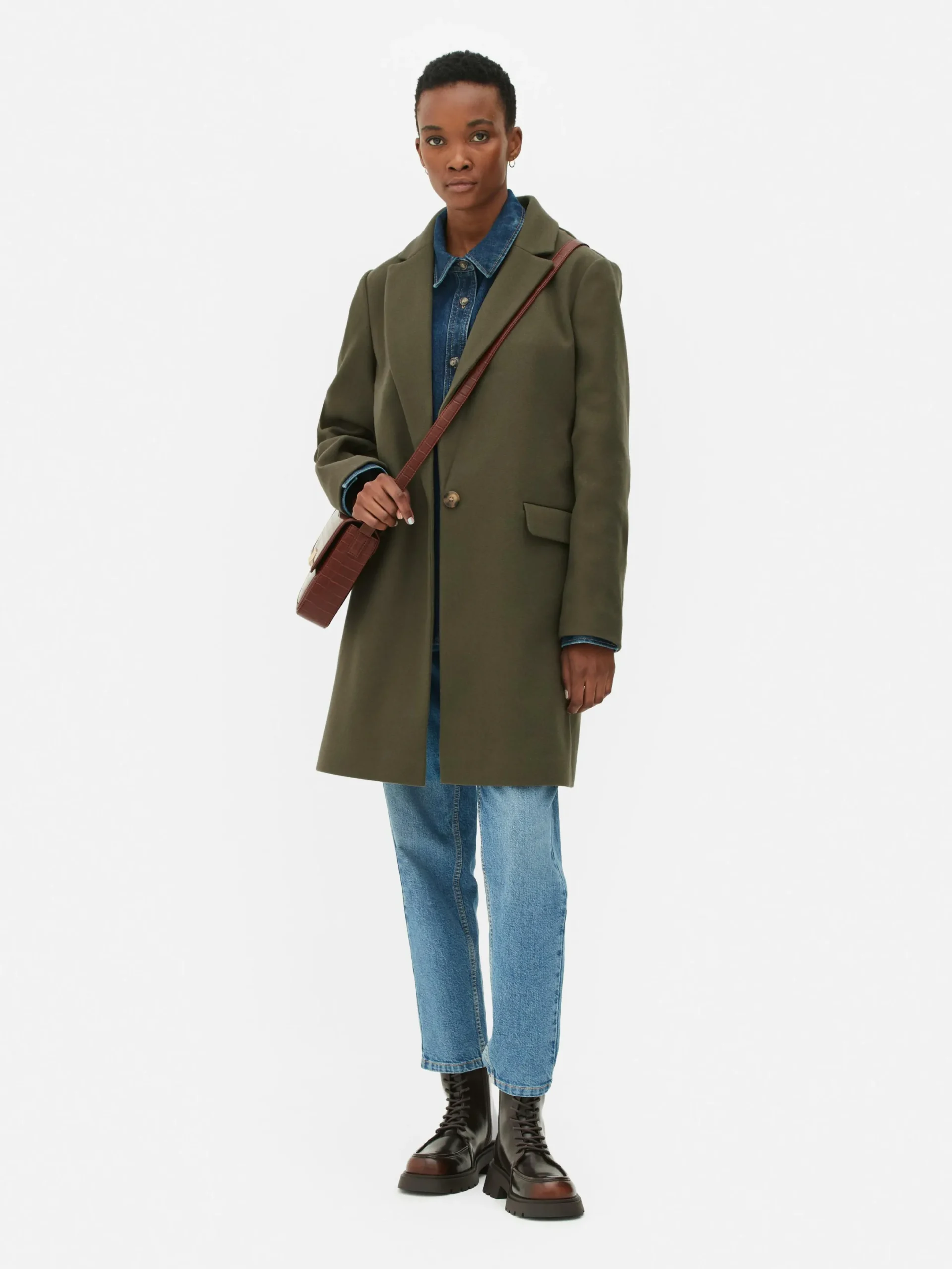 Jacken Und Mäntel|Primark Klassischer Einreihiger Mantel Khakifarben