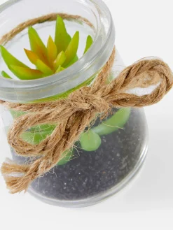 Kunstpflanzen Und -Blumen|Primark Kleine Glasvase Mit Sukkulentenimitat Grün
