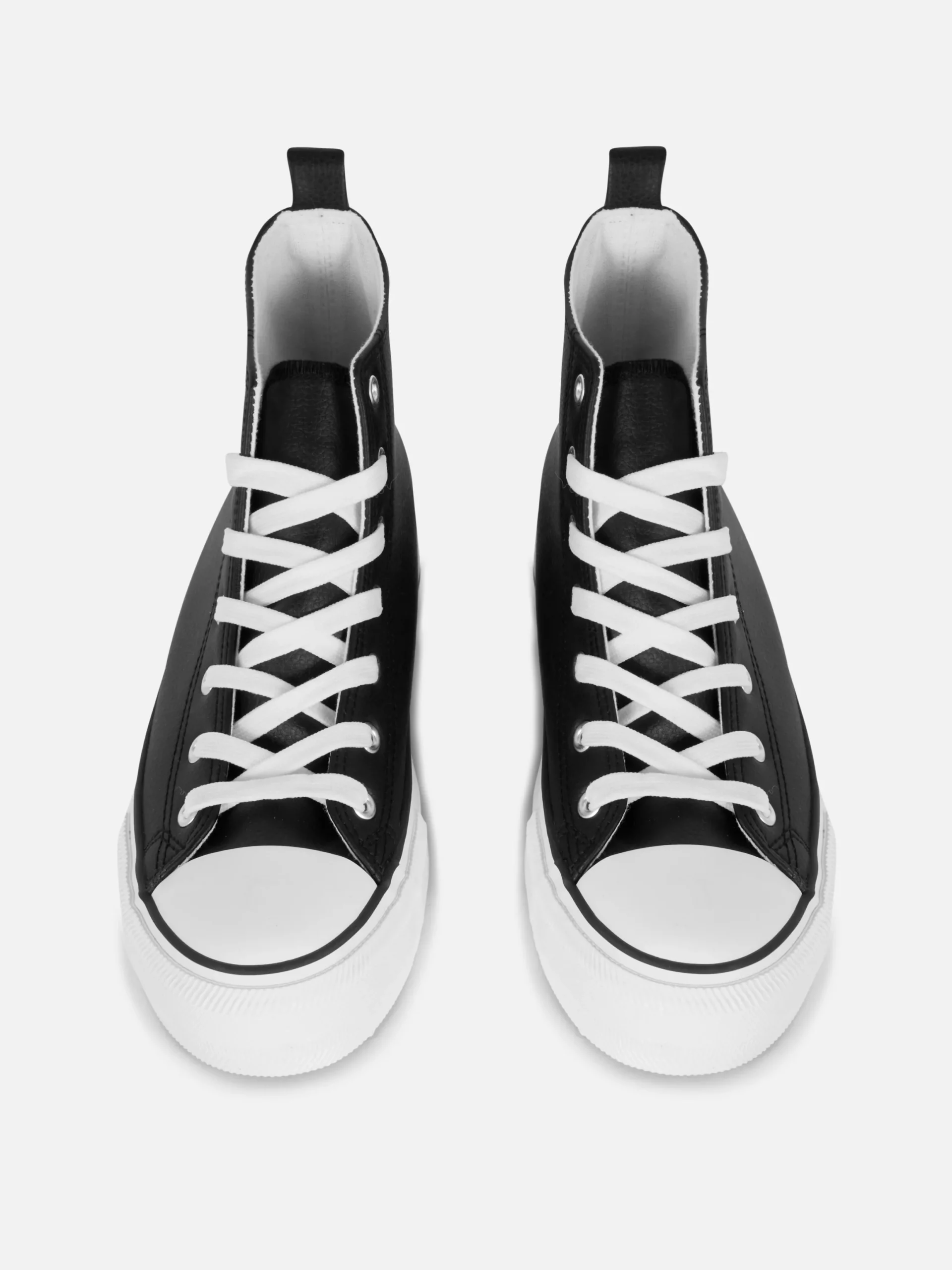 Sneakers|Primark Knöchelhohe Flatform-Sneaker Aus Kunstleder Schwarz