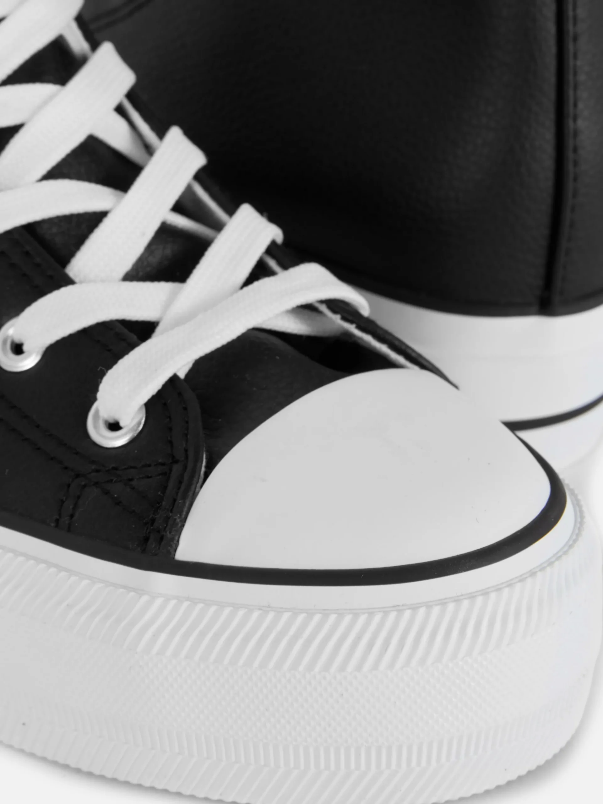 Sneakers|Primark Knöchelhohe Flatform-Sneaker Aus Kunstleder Schwarz