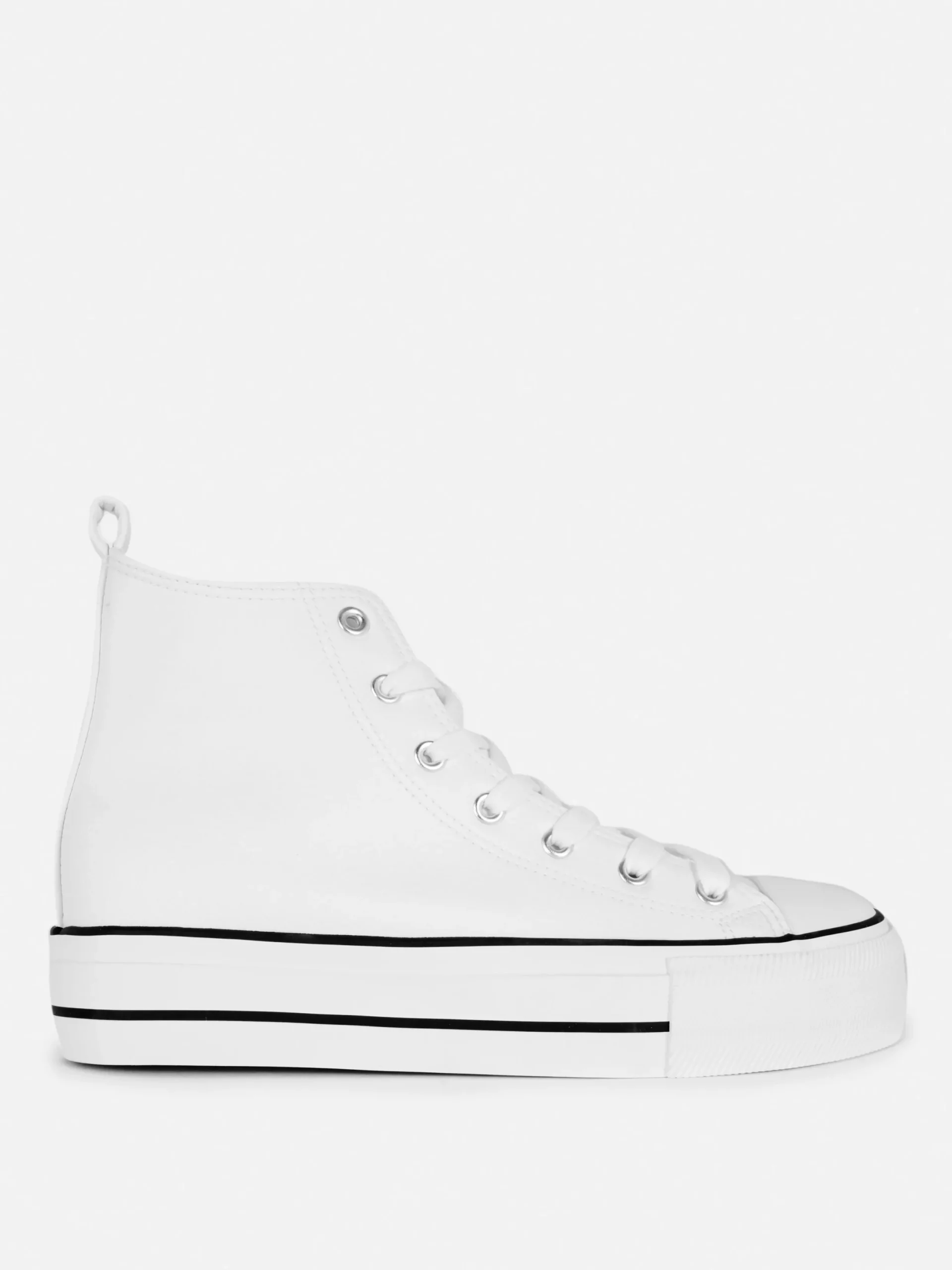 Sneakers|Primark Knöchelhohe Flatform-Sneaker Aus Kunstleder Weiß